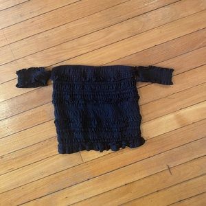 Black off the shoulder crop top